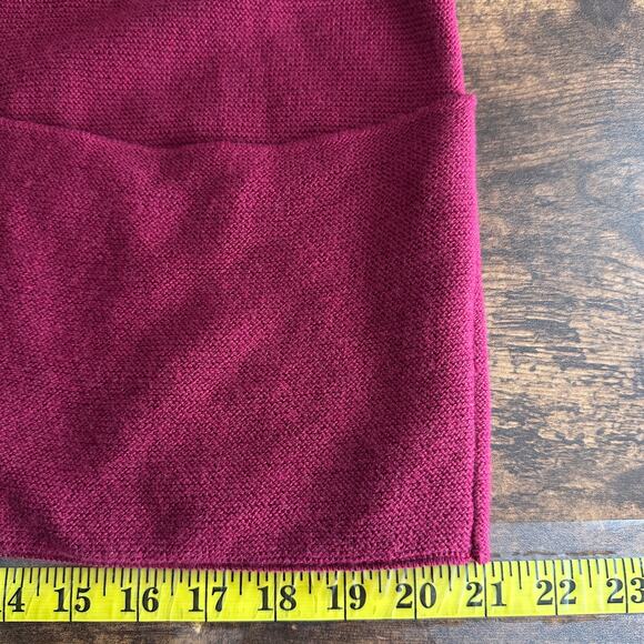 Pure Jill Open Cardigan Medium Dark Red Cotton Wool Lagenlook Quiet Luxury EUC - Picture 8 of 11